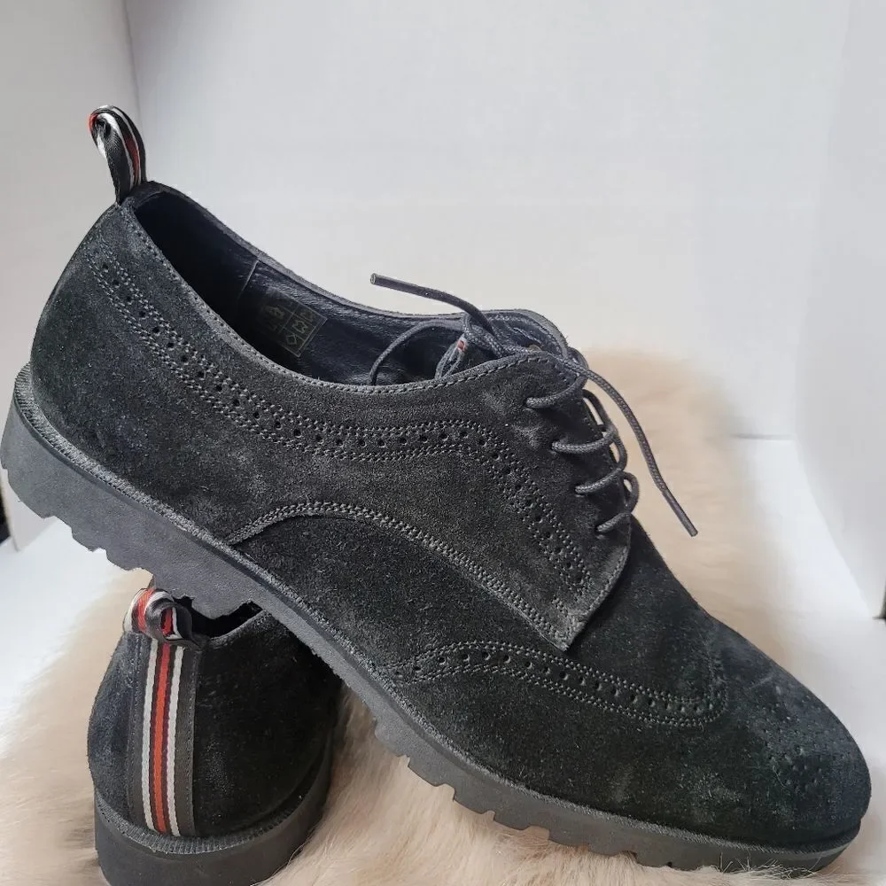 Carlos Santana Men’s Gitano Lite Wingtip Oxford Black Suede  Shoe Size 11